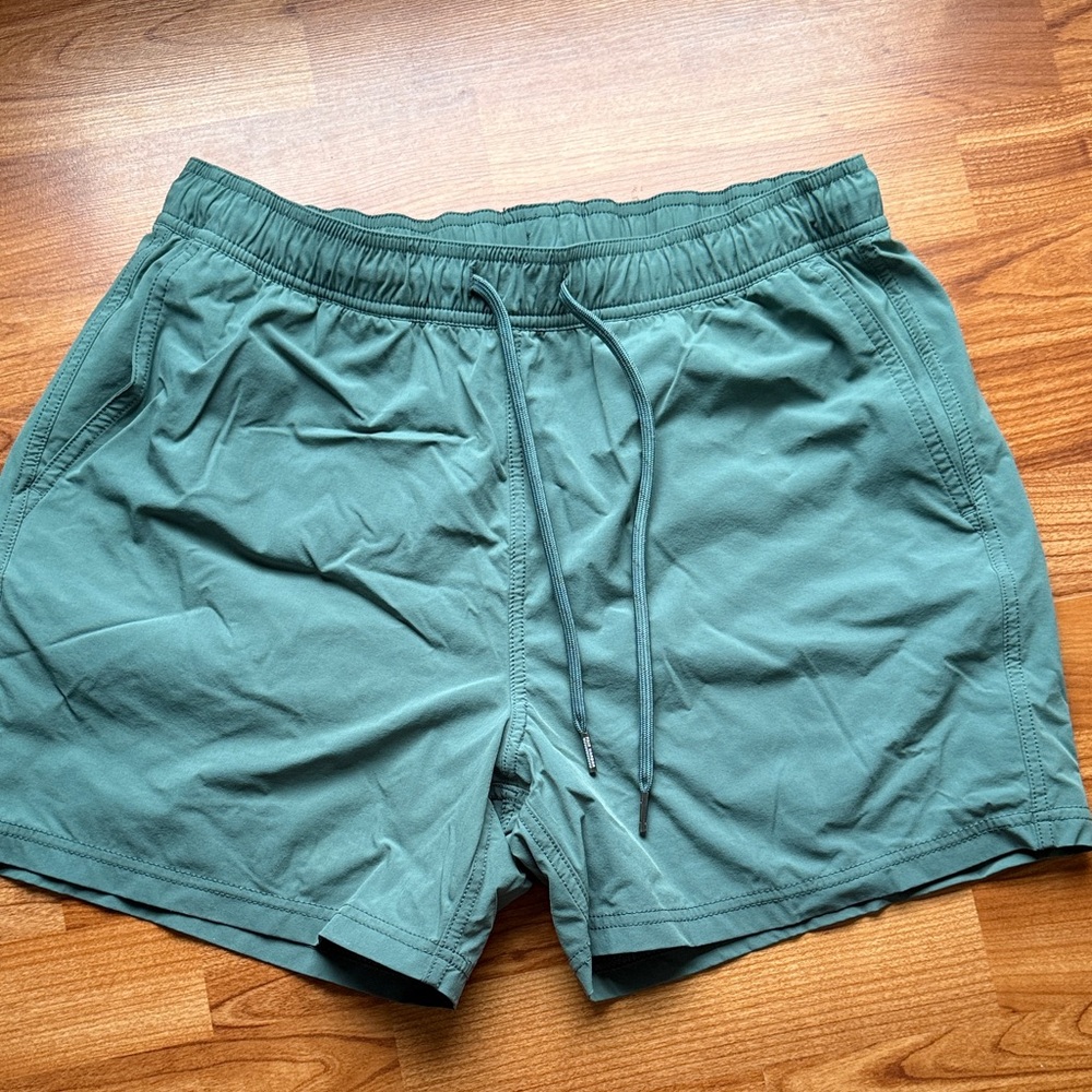 Fair Harbor Men's Teal Swim Trunks, Size Large